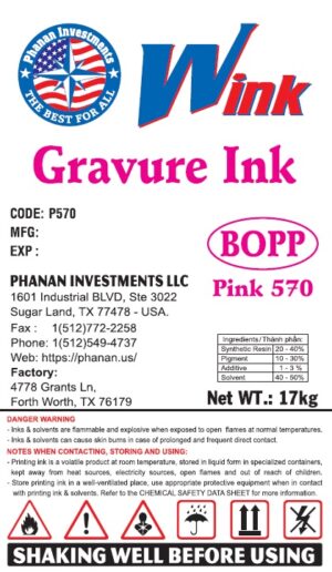 Wink Gravure Pink 57 (Gravure solvent inks)